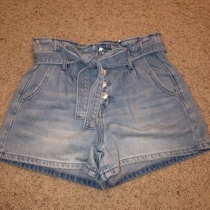 A&E Denim Paper bag Mom Shorts
